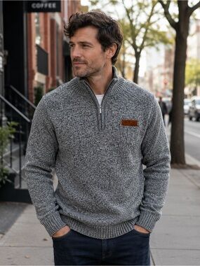 NEW Manfinity Sweater Pullover Men Sz XL‎ Flannel Fleece Lined Quarter 1/4 Zip